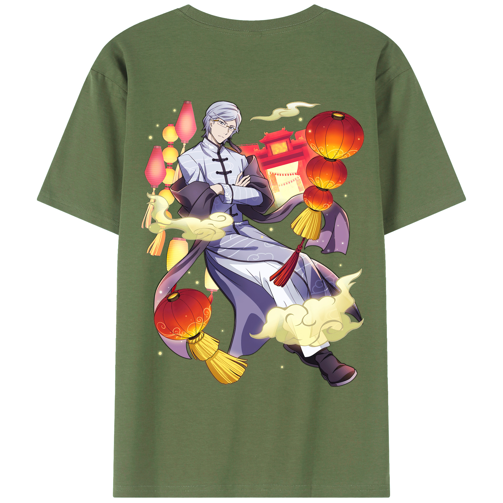 （画像用） 文豪ストレイドッグス Bungo Stray Dogs 綿100％ メンズ半袖Tシャツ（バックプリント） 通気性